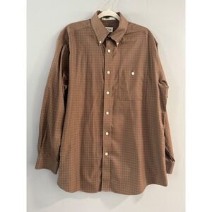 Orvis‎ Sporting Traditions Mens Brown Plaid Button Down Long Sleeve Shirt L